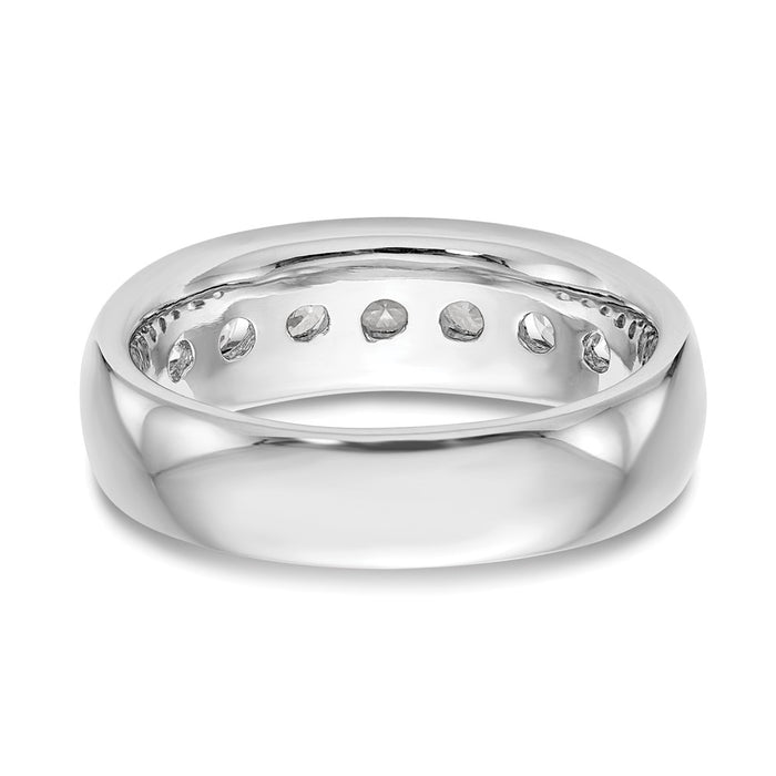 Exclusive 14K White Gold 7-Stone 1 Carat AAA Round Diamond Band - Stylish Value!-6