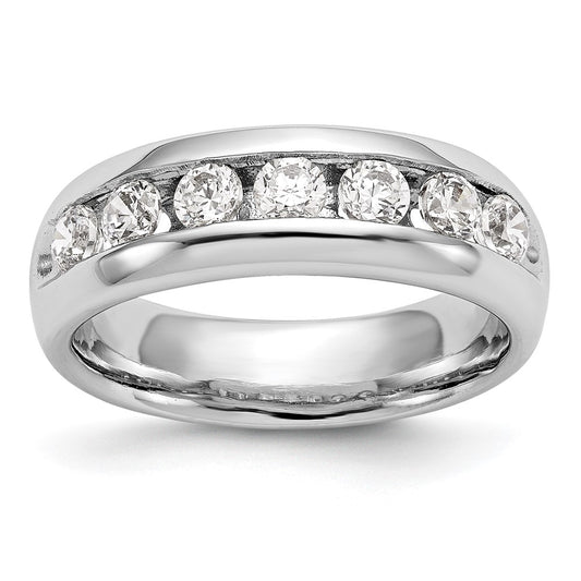 Exclusive 14K White Gold 7-Stone 1 Carat AAA Round Diamond Band - Stylish Value!