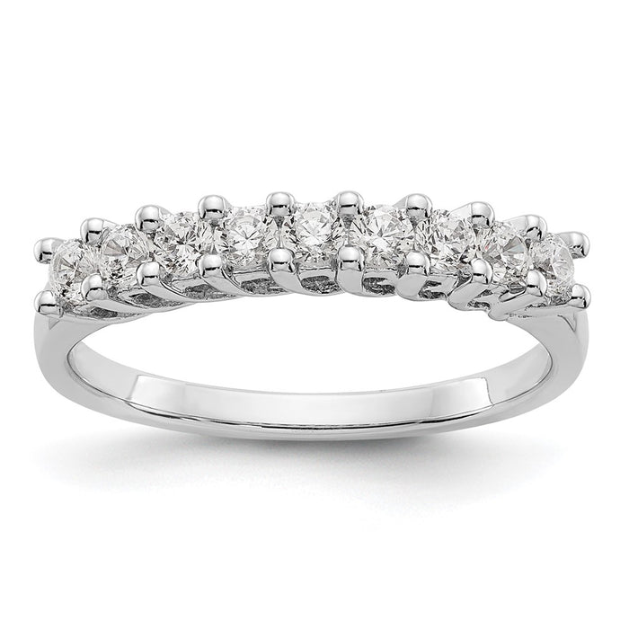 Buy Exclusive 14K White Gold Diamond Band - 1/2 Carat, Stylish 9-Stone Design-1