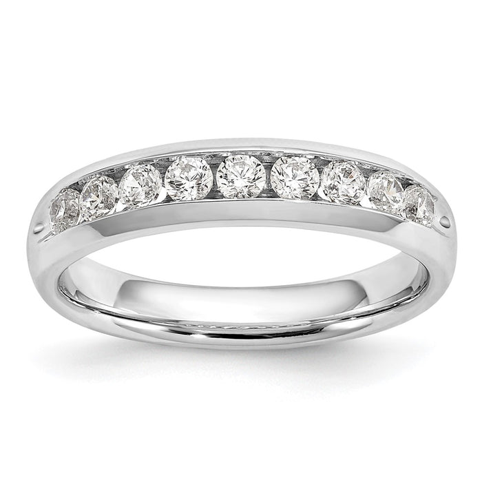 Buy Stylish 14K White Gold 9-Stone Diamond Band - 1/2 Carat Luxury Design-1