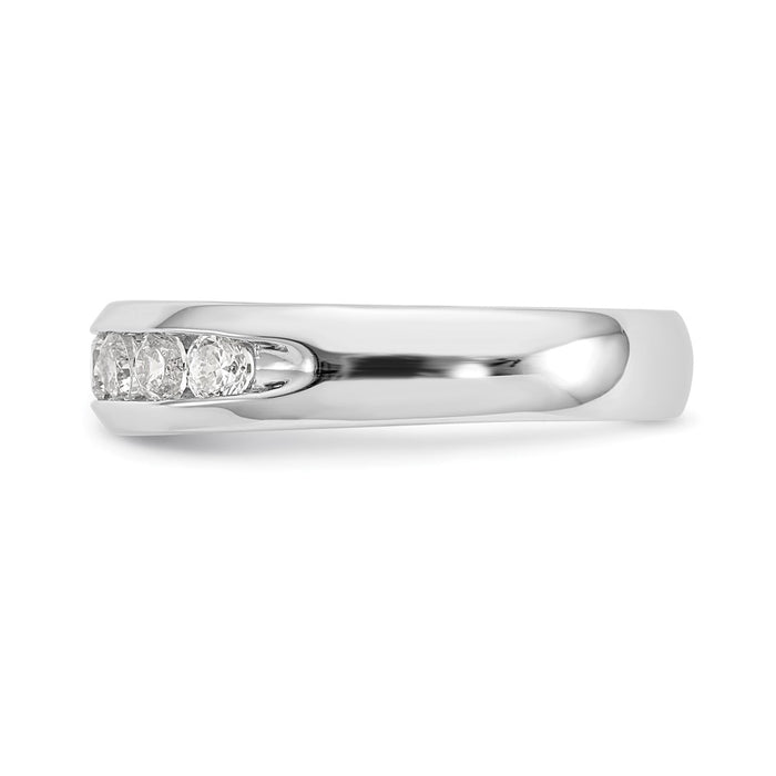High-Quality 14K White Gold 9-Stone Diamond Band - 5/8 Carat, Stylish Value!-3