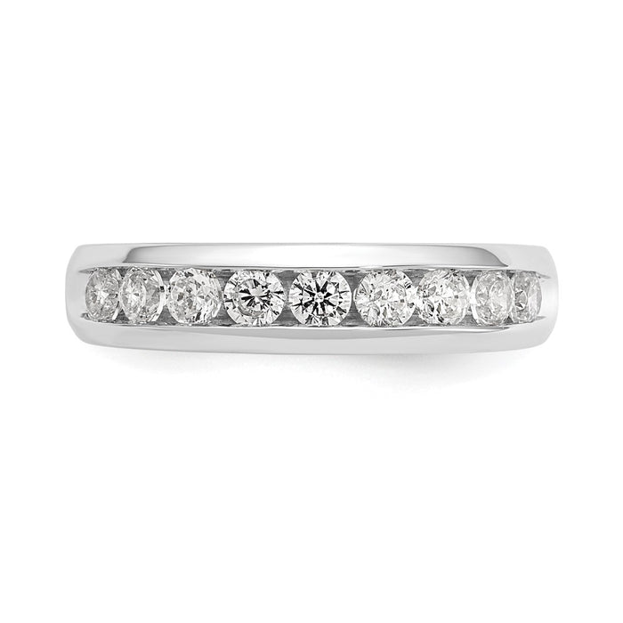 High-Quality 14K White Gold 9-Stone Diamond Band - 5/8 Carat, Stylish Value!-4