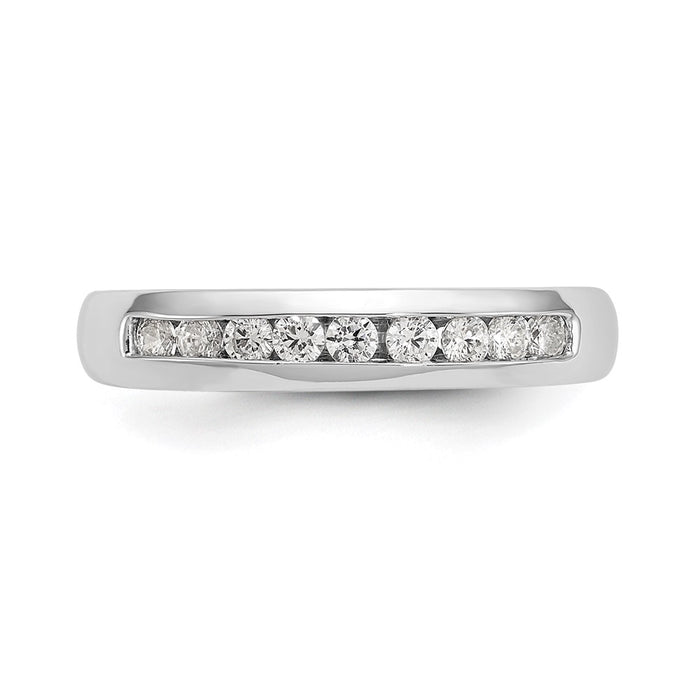 Exclusive 14K White Gold Diamond Band - 1/3 Carat, Stylish 9-Stone Design-4