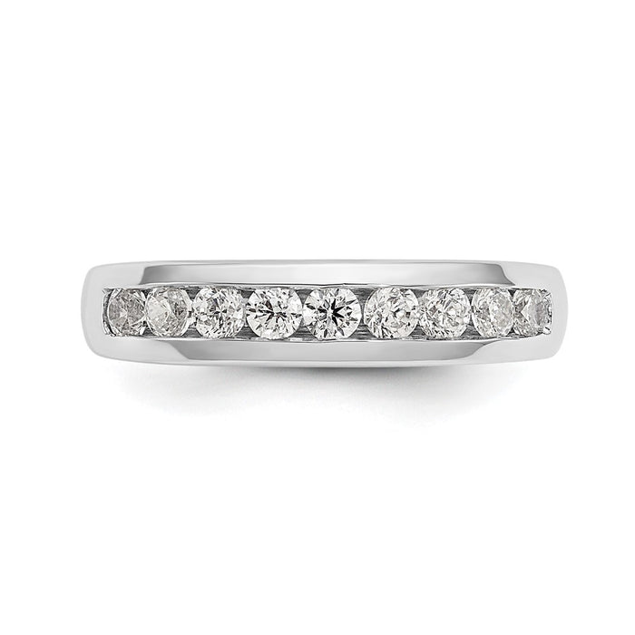 Buy Stylish 14K White Gold 9-Stone Diamond Channel Set Band, 1/2 Carat-4
