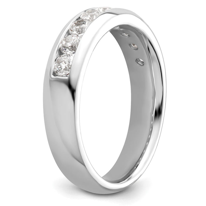 High-Quality 14K White Gold 9-Stone 3/4 Carat Diamond Channel Set Band - Stylish Value-6