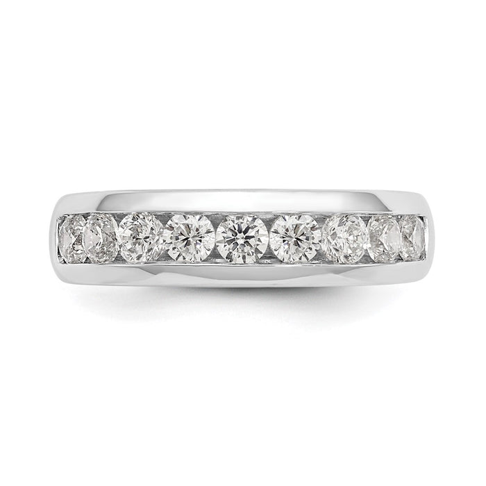High-Quality 14K White Gold 9-Stone Diamond Band - 7/8 Carat, Stylish Value!-4