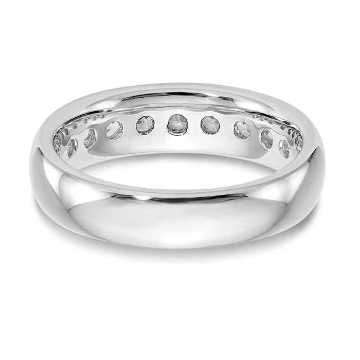 High-Quality 14K White Gold 9-Stone Diamond Band - 7/8 Carat, Stylish Value!-5