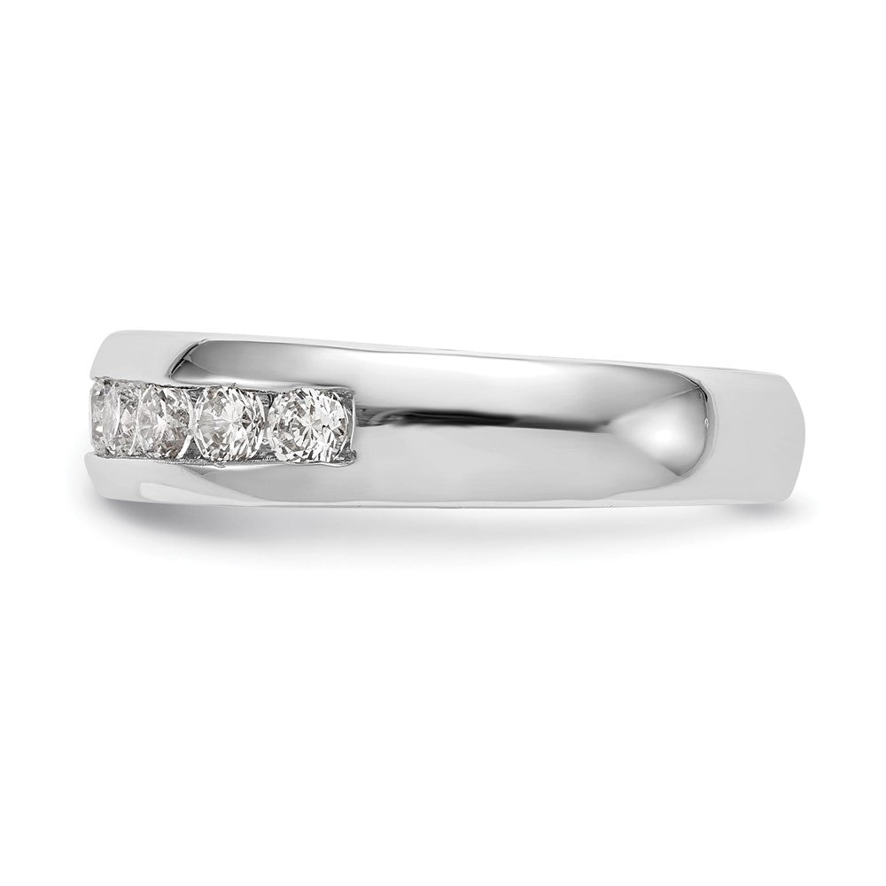 Exclusive 14K White Gold 1 Carat Round Diamond Band - Stylish 9-Stone Channel Set