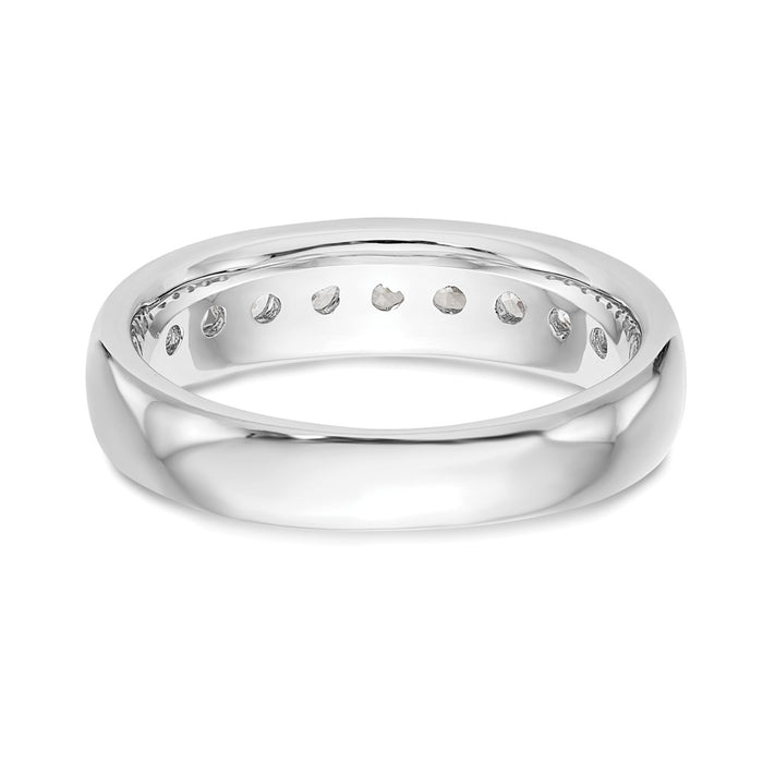 Exclusive 14K White Gold 1 Carat Round Diamond Band - Stylish 9-Stone Channel Set-5