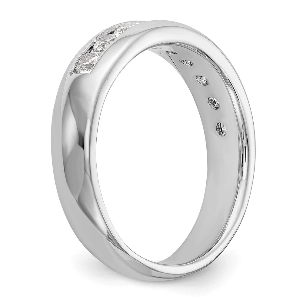 Exclusive 14K White Gold 1 Carat Round Diamond Band - Stylish 9-Stone Channel Set
