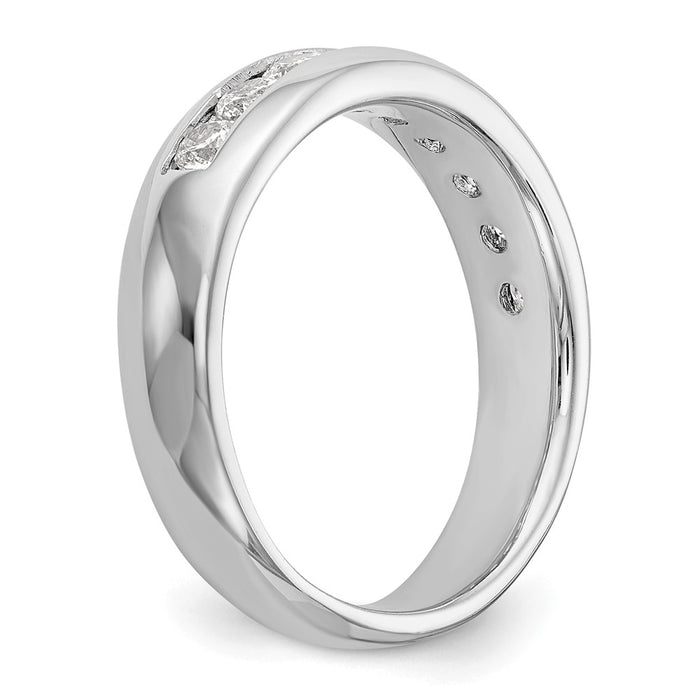 Exclusive 14K White Gold 1 Carat Round Diamond Band - Stylish 9-Stone Channel Set-6