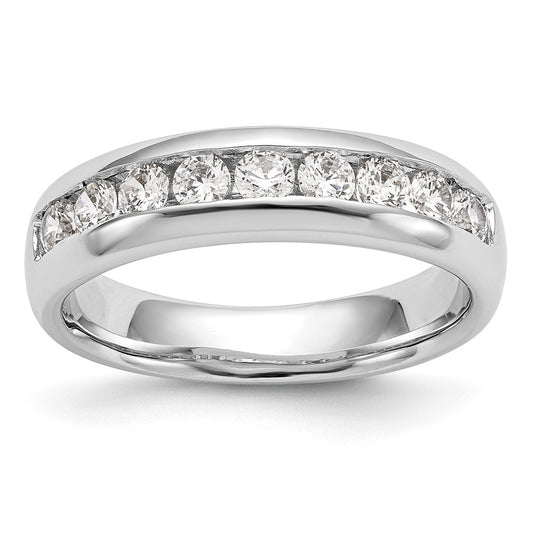 Exclusive 14K White Gold 1 Carat Round Diamond Band - Stylish 9-Stone Channel Set