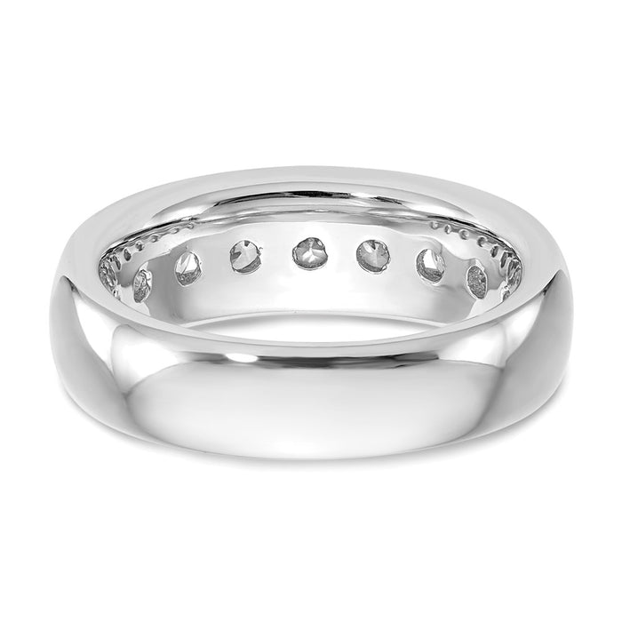 High-Quality 14K White Gold 9-Stone Diamond Band - 1.38 Carats, Stylish Value-5