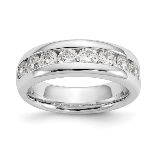 High-Quality 14K White Gold 9-Stone Diamond Band - 1.38 Carats, Stylish Value