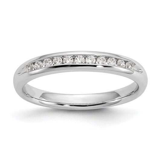 Buy Stylish 14K White Gold Band with 11 Round Diamonds - 1/6 Carat Value!