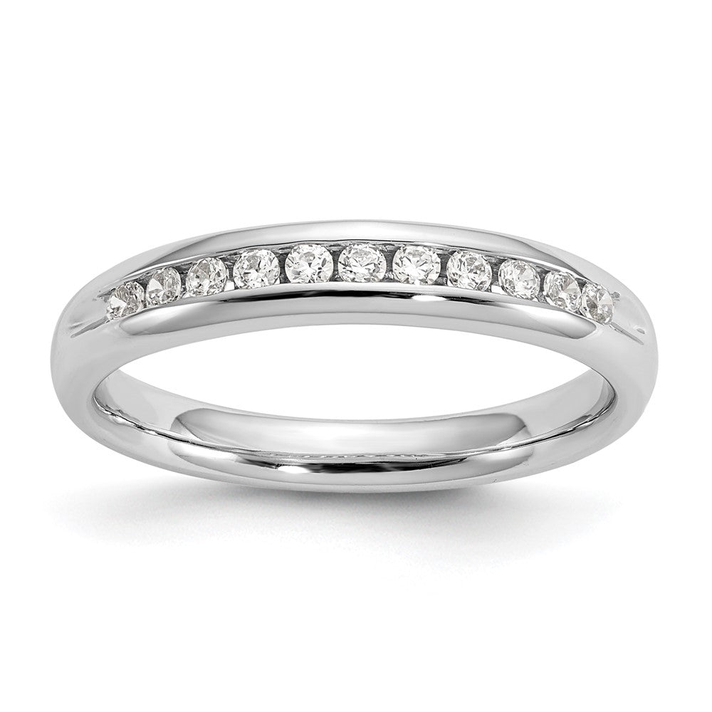 Exclusive 14K White Gold Diamond Channel Set Band - 11 Stones, 1/5 Carat Value