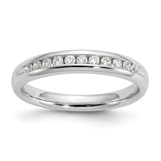 Exclusive 14K White Gold Diamond Channel Set Band - 11 Stones, 1/5 Carat Value
