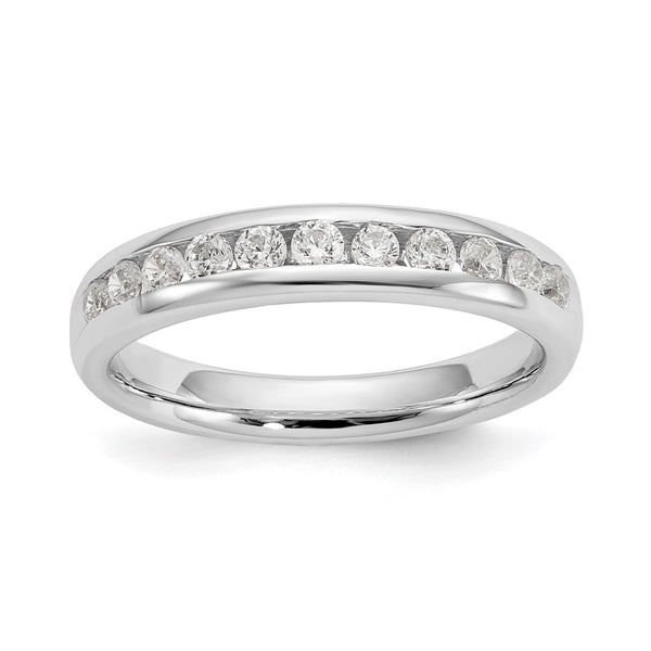 14K White Gold 11-Stone Diamond Band - 3/8 Carat