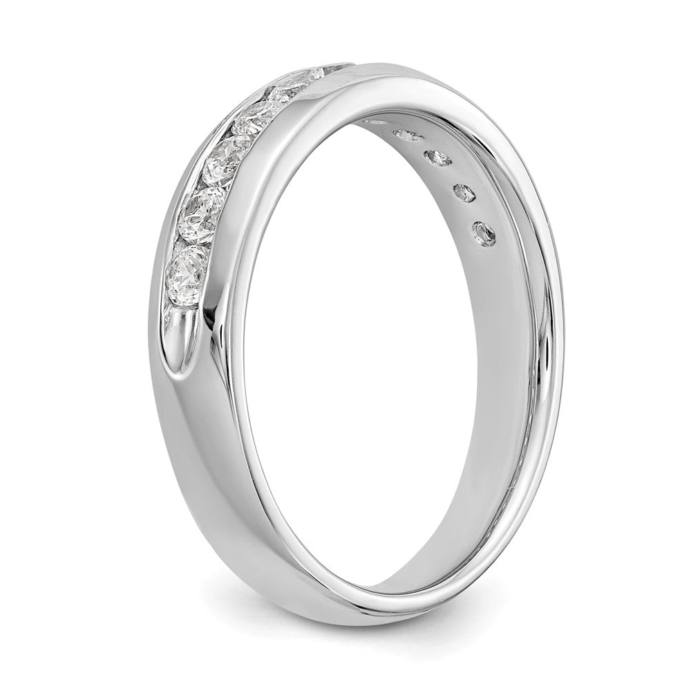 Buy Designer 14K White Gold 11-Stone Diamond Channel Set Band, 1/2 Carat Value