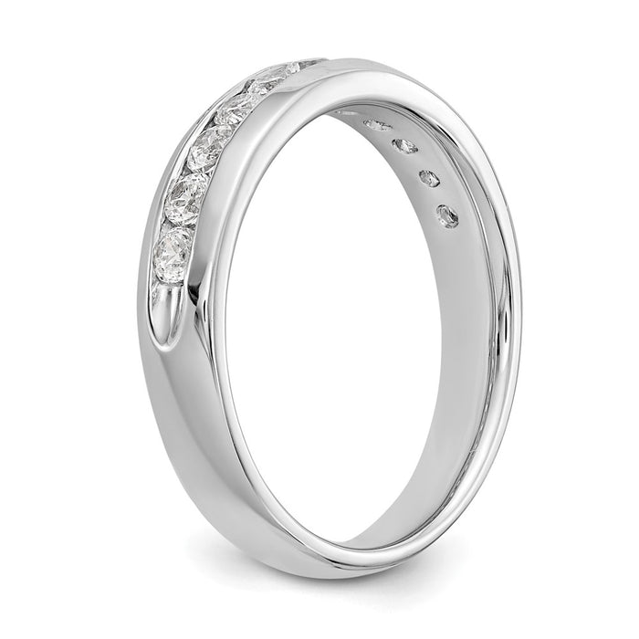 Buy Designer 14K White Gold 11-Stone Diamond Channel Set Band, 1/2 Carat Value-6