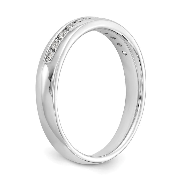 Buy Stylish 14K White Gold 11-Stone Channel Set Band with 1/4 Carat Diamonds-6