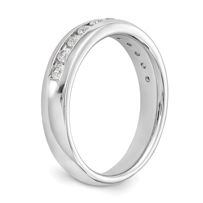 Exclusive 14K White Gold 11-Stone Diamond Channel Set Band - 3/8 Carat Luxury-6