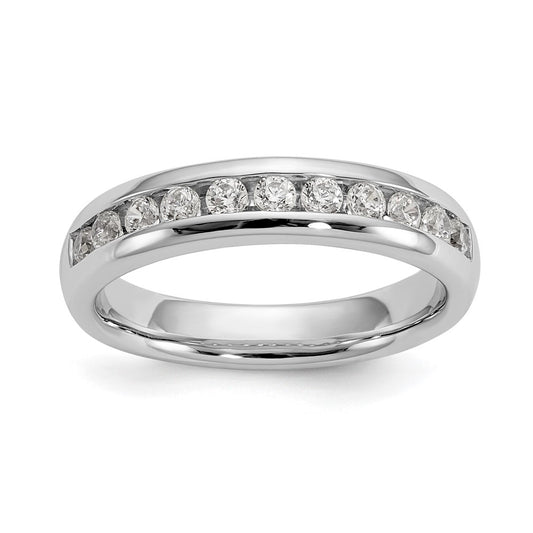 Exclusive 14K White Gold 11-Stone Diamond Channel Set Band - 3/8 Carat Luxury