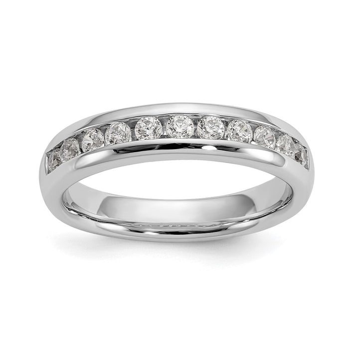 Exclusive 14K White Gold 11-Stone Diamond Channel Set Band - 3/8 Carat Luxury-1