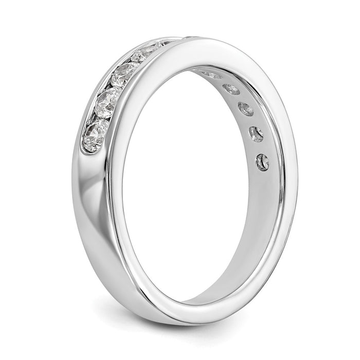 Order Stylish Platinum 11-Stone 3/4 Carat Round Diamond Channel Set Band-6