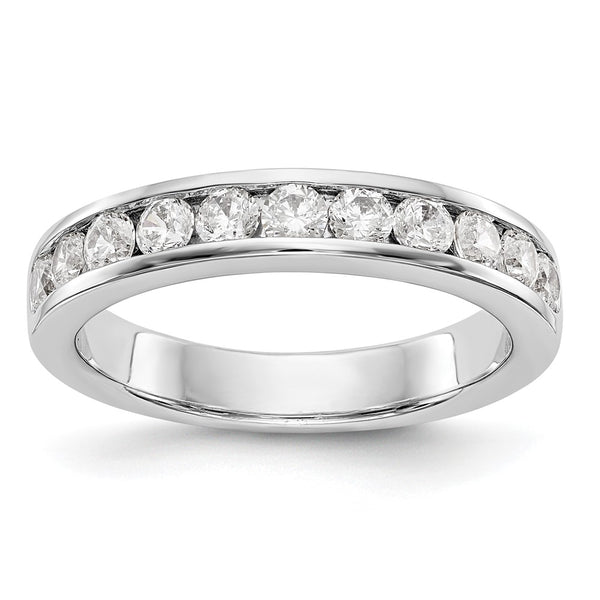 Platinum 11-Stone Round Diamond Channel Band - 1/5 Carat Weight