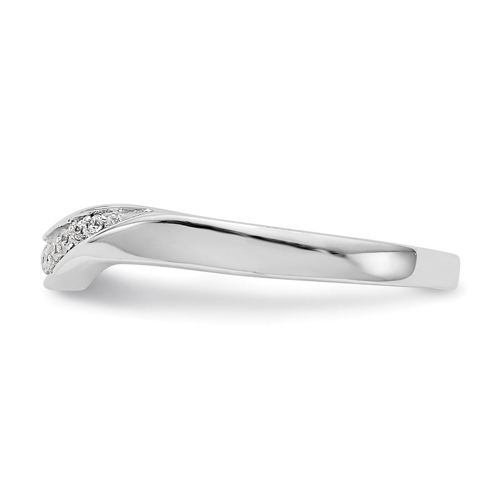 Buy Exclusive 14K White Gold Pave Contoured Wedding Band with 1/15 Carat Diamonds