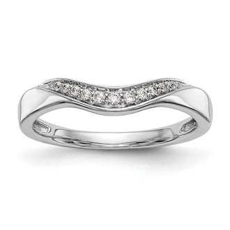 Buy Exclusive 14K White Gold Pave Contoured Wedding Band with 1/15 Carat Diamonds