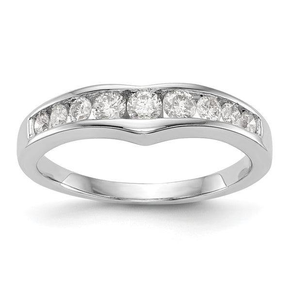 14K White Gold Wedding Band with 1/2 Carat Diamonds