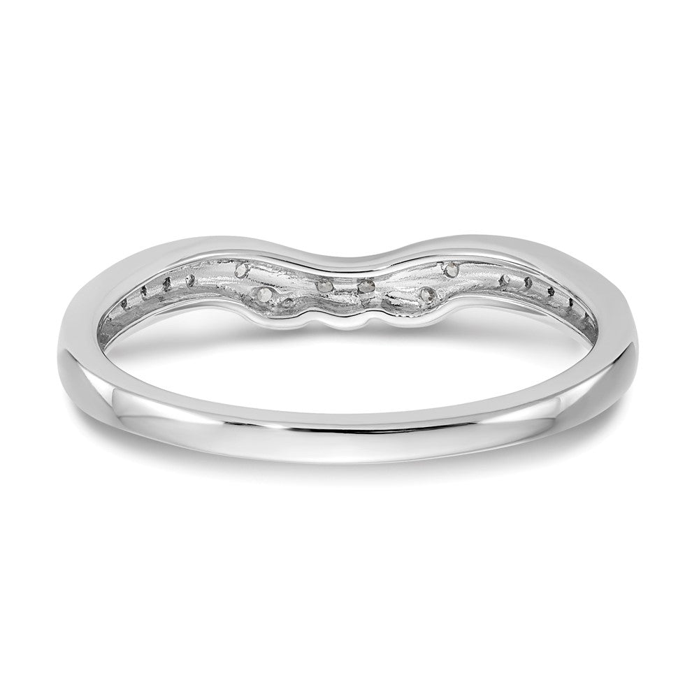 High-Quality 14K White Gold Contoured Wedding Band with 1/10 Carat Diamond Accent