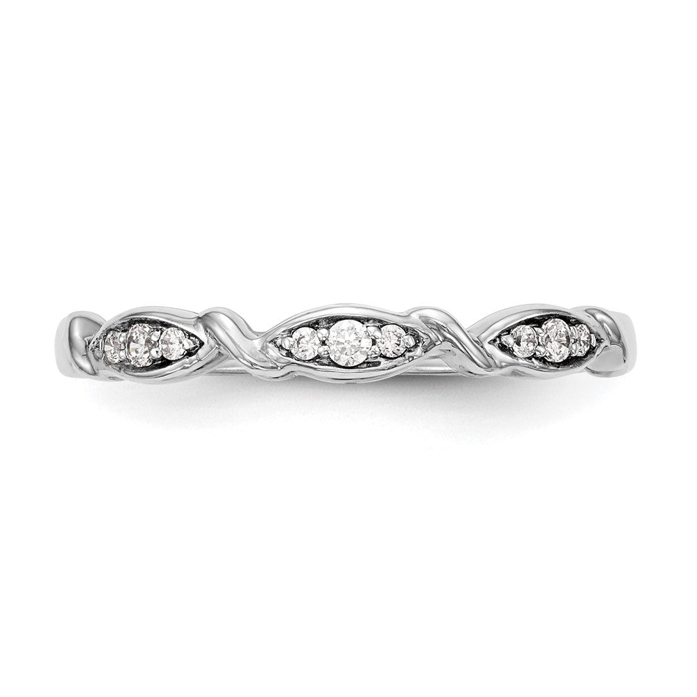 Exclusive 14K White Gold Twisted Diamond Wedding Band - 1/15 Carat Luxury Value