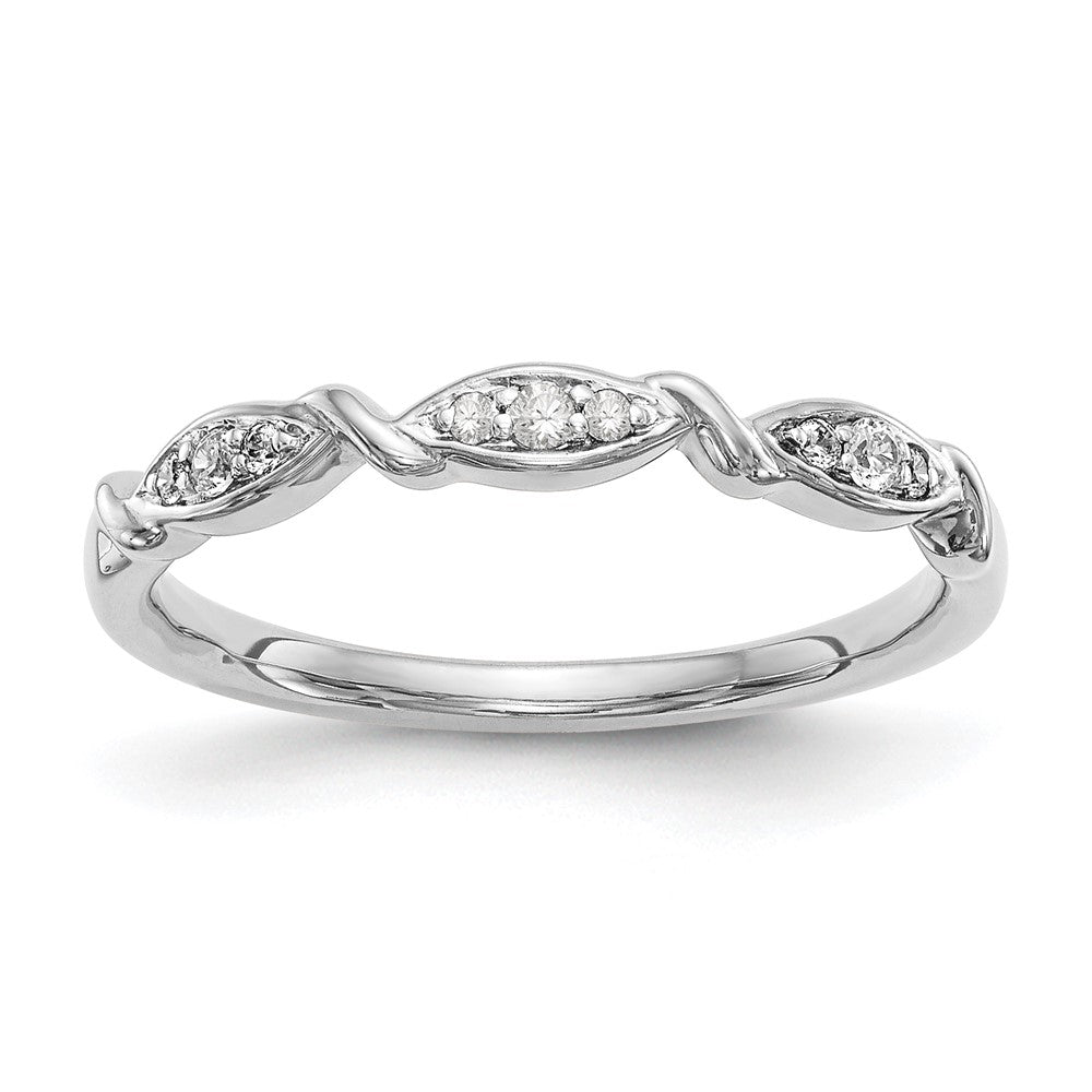 Exclusive 14K White Gold Twisted Diamond Wedding Band - 1/15 Carat Luxury Value