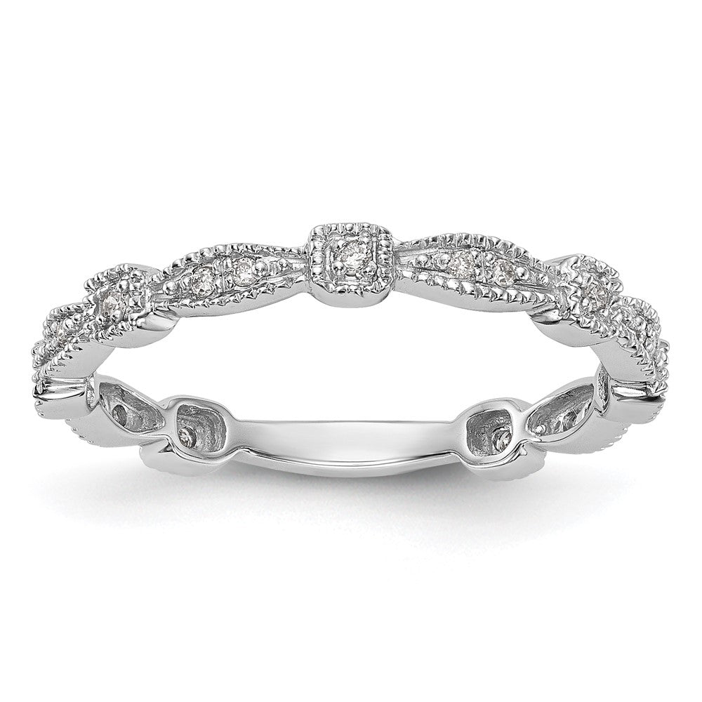 Buy Exclusive 14K White Gold Wedding Band Set with 1/10 Carat Diamonds
