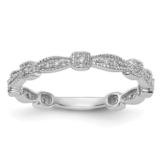 Buy Exclusive 14K White Gold Wedding Band Set with 1/10 Carat Diamonds