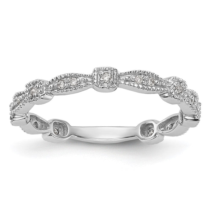 Buy Exclusive 14K White Gold Wedding Band Set with 1/10 Carat Diamonds-1