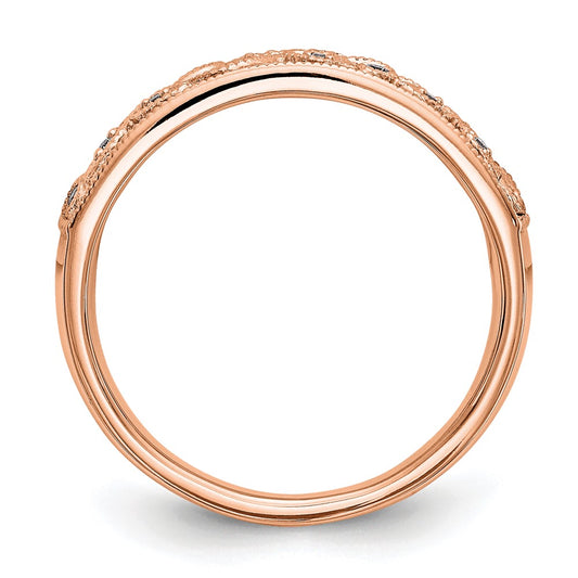Buy Exclusive 14K Rose Gold Leaf Wedding Band Mounting for 4 & 9 Stone Settings