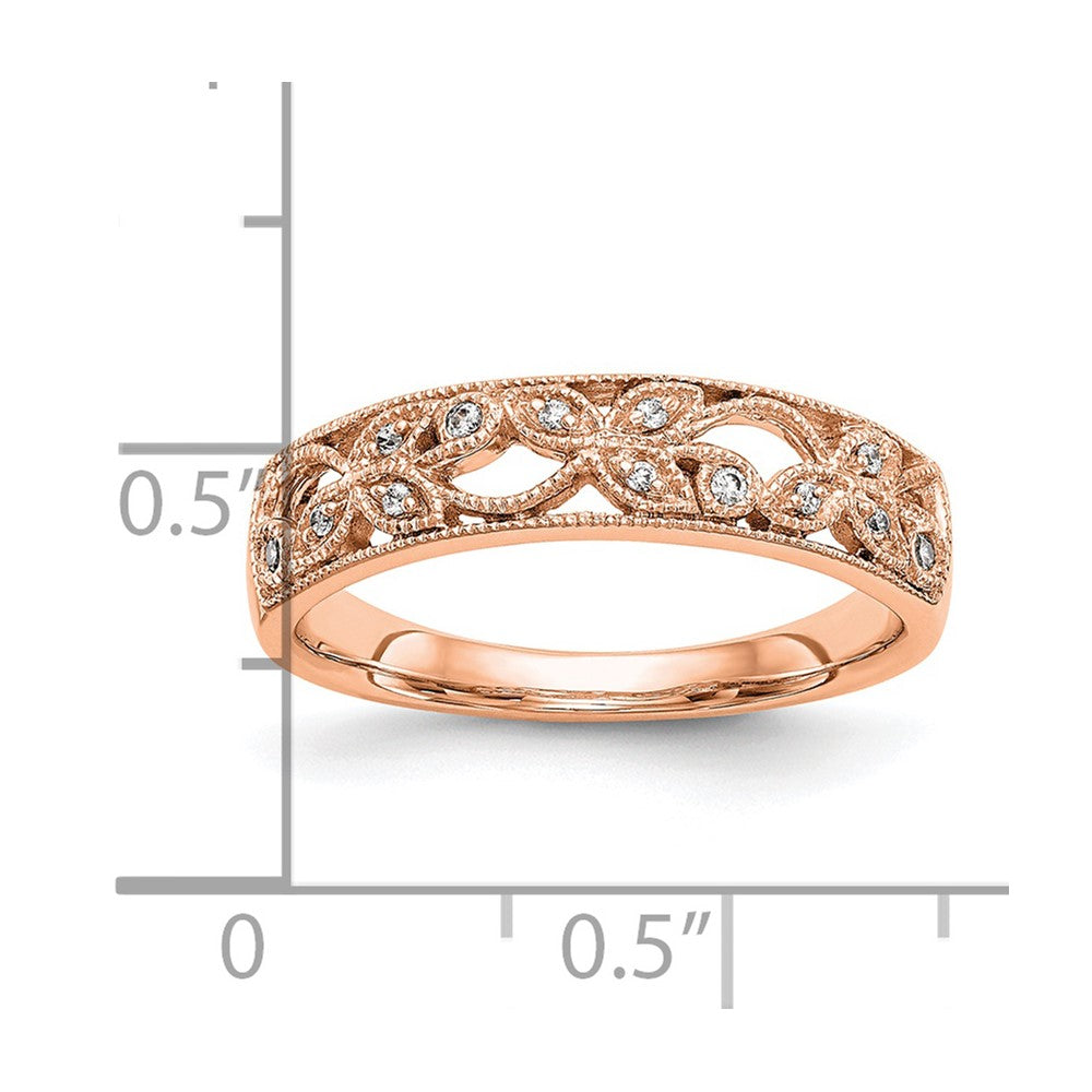 Buy Exclusive 14K Rose Gold Wedding Band with Diamond Accents - Stylish Design