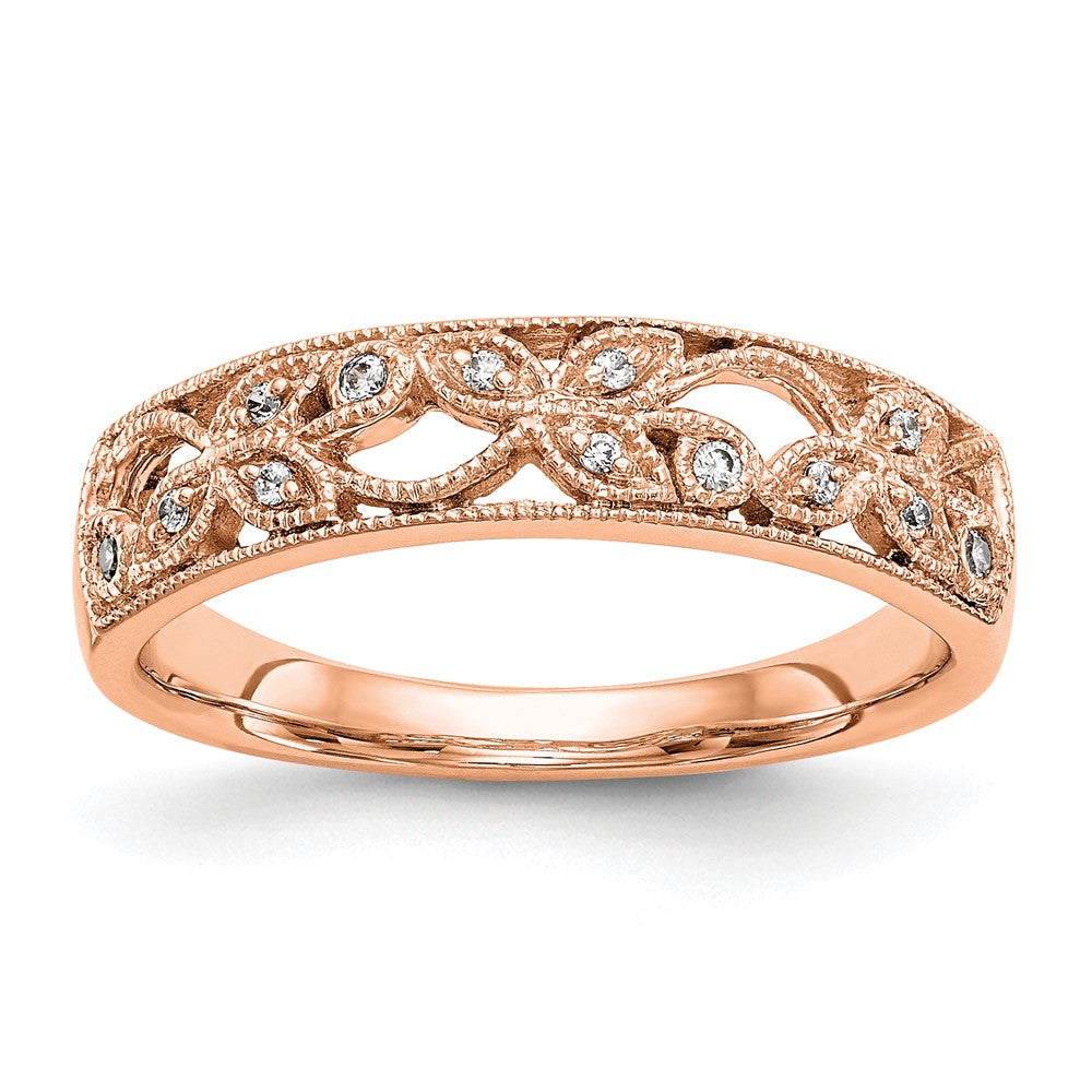 Buy Exclusive 14K Rose Gold Leaf Wedding Band Mounting for 4 & 9 Stone Settings