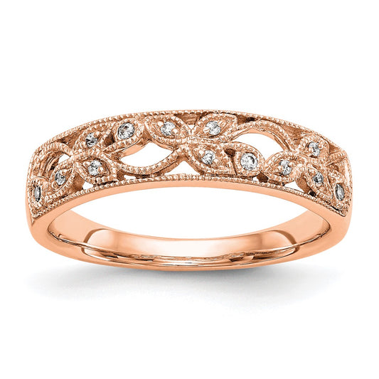 Buy Exclusive 14K Rose Gold Leaf Wedding Band Mounting for 4 & 9 Stone Settings