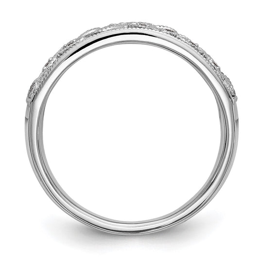 Order Luxury 14K White Gold Leaf Wedding Band Mounting for 4mm & 9mm Stones