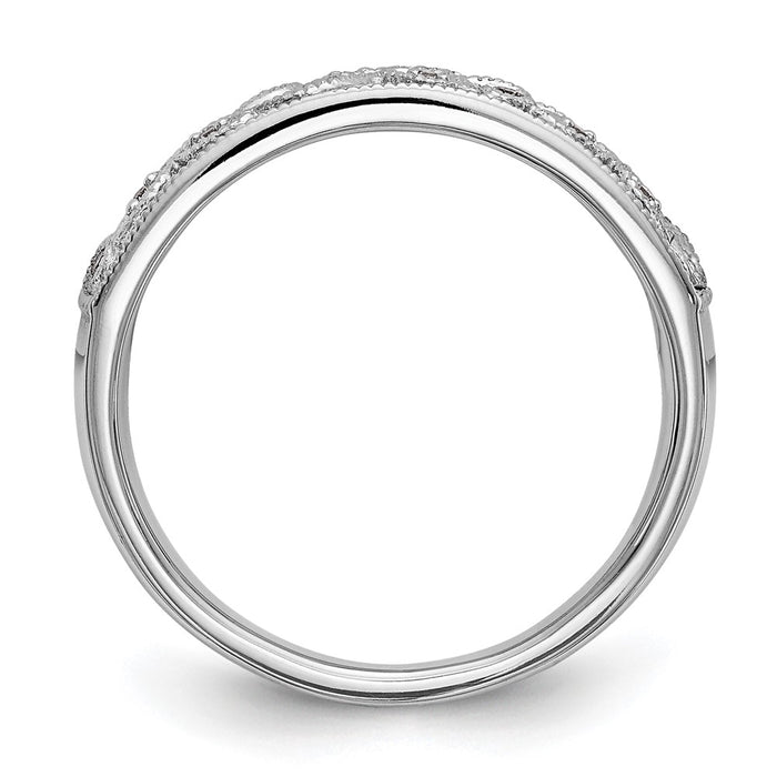 Order Luxury 14K White Gold Leaf Wedding Band Mounting for 4mm & 9mm Stones-2