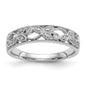 Exclusive 14K White Gold Leaf Wedding Band with 1/20 Carat Diamonds - Stylish Value-2