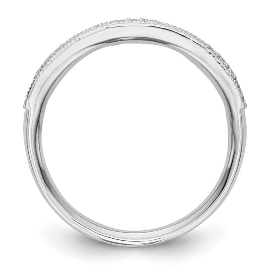 High-Quality 14K White Gold Wedding Band Mounting for 6x1.65mm Stones