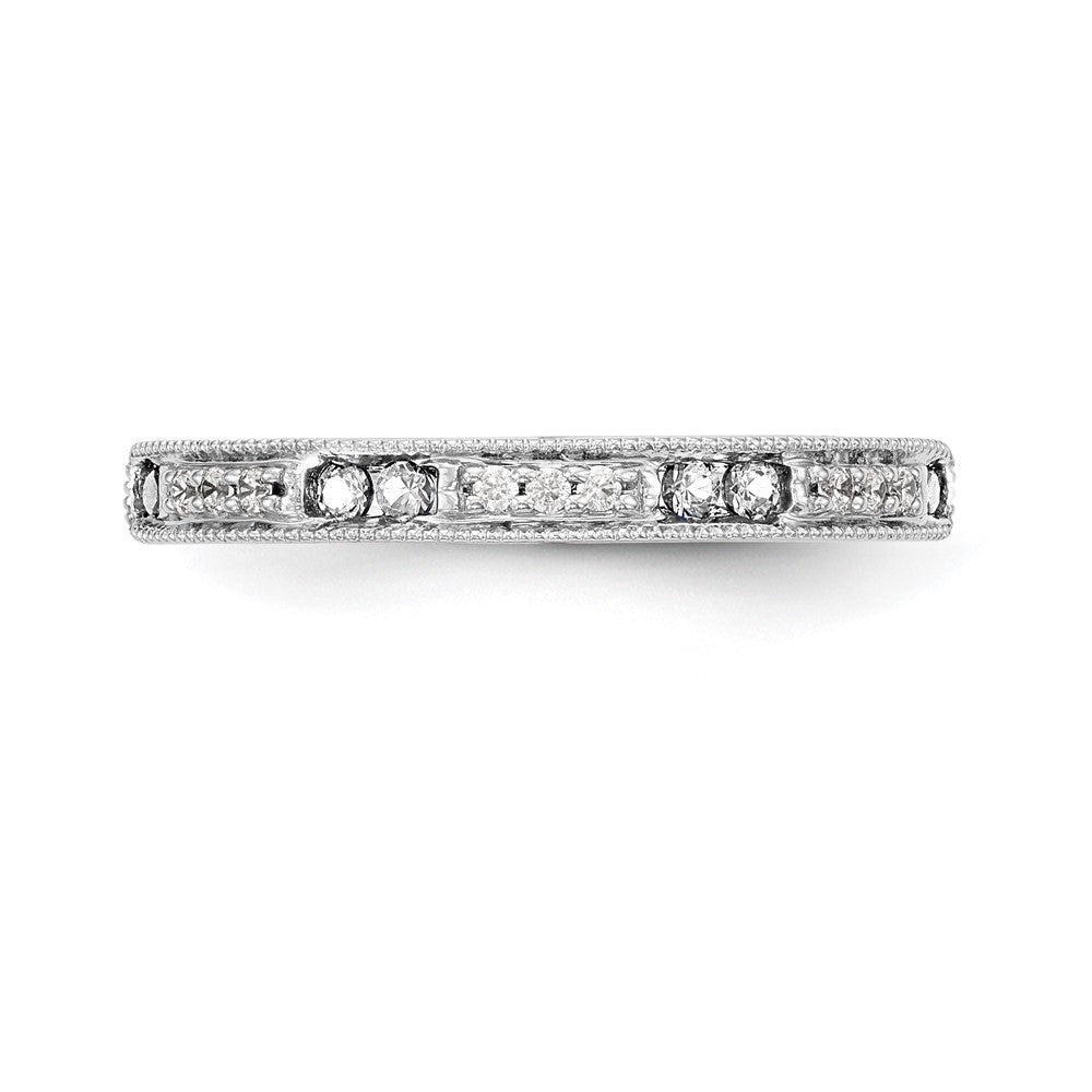 High-Quality 14K White Gold Wedding Band Mounting for 6x1.65mm Stones