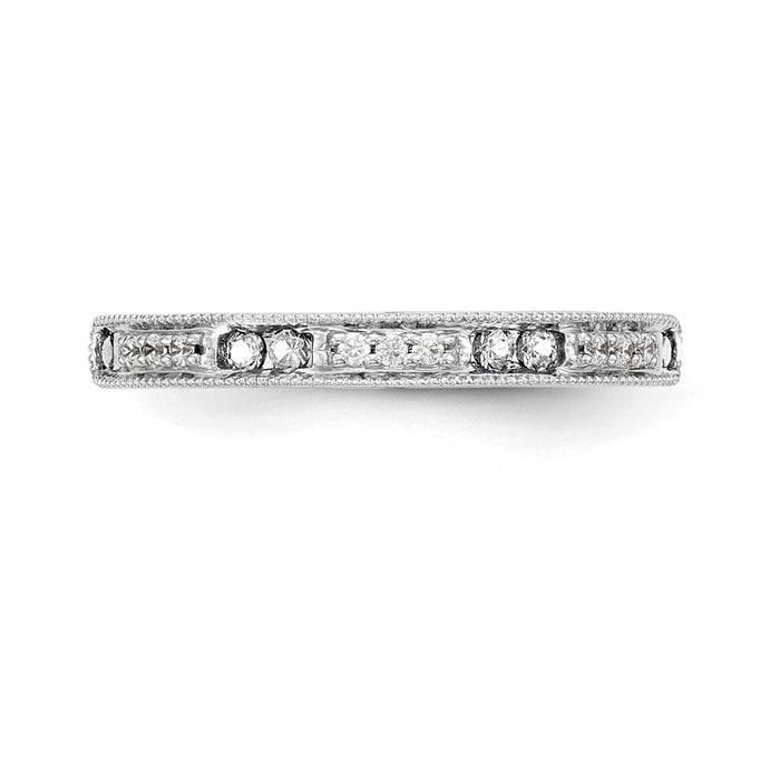 High-Quality 14K White Gold Wedding Band Mounting for 6x1.65mm Stones-4