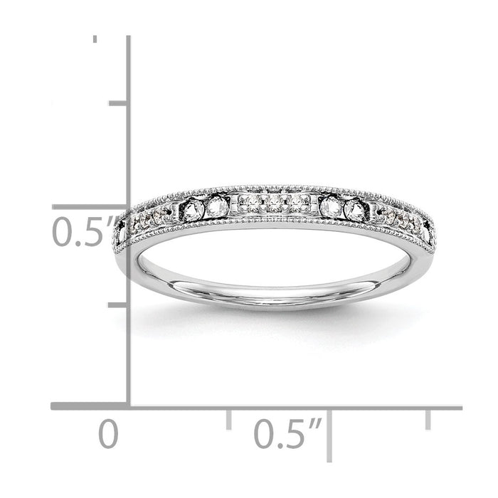 High-Quality 14K White Gold Wedding Band Mounting for 6x1.65mm Stones-7